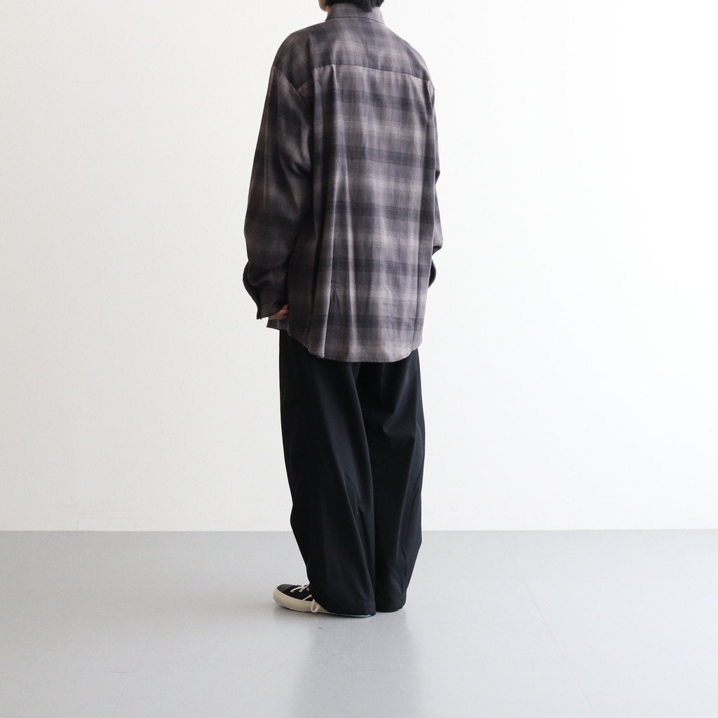 OVERSIZED COTTON FLANNEL SHIRT #GREY KHAKI CHECK [ST.467] _ stein