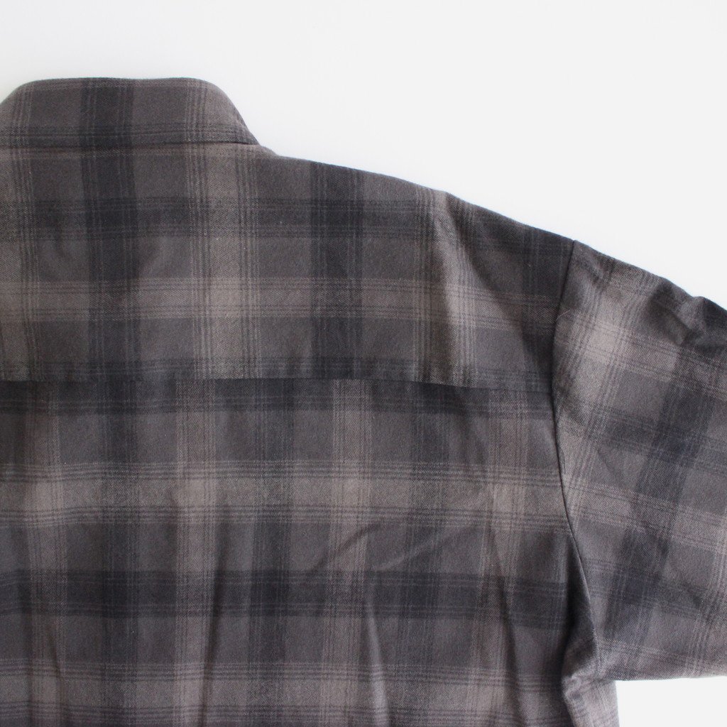 stein / OVERSIZED COTTON FLANNEL SHIRT GREY KHAKI CHECK