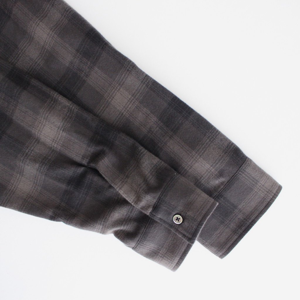 stein / OVERSIZED COTTON FLANNEL SHIRT GREY KHAKI CHECK