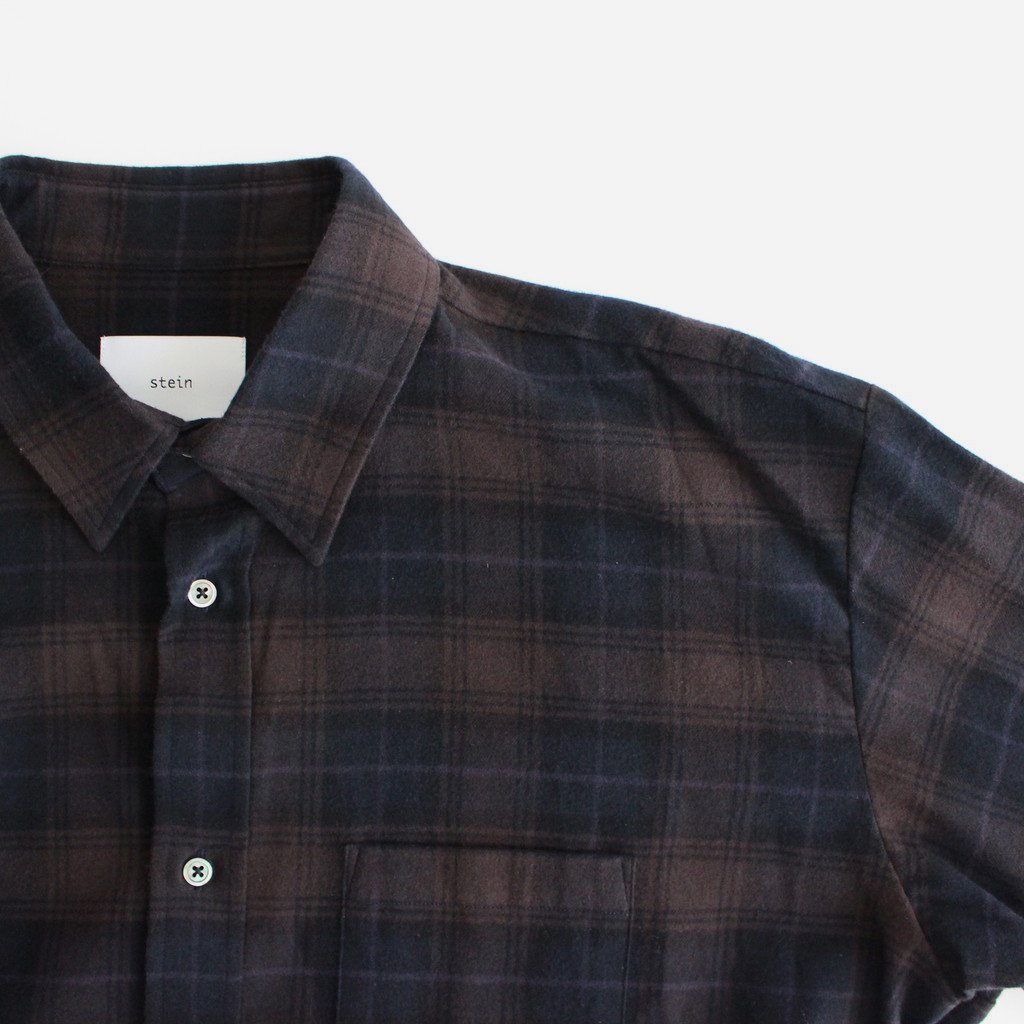 OVERSIZED COTTON FLANNEL SHIRT #DARK NAVY CHECK [ST.467] _ stein