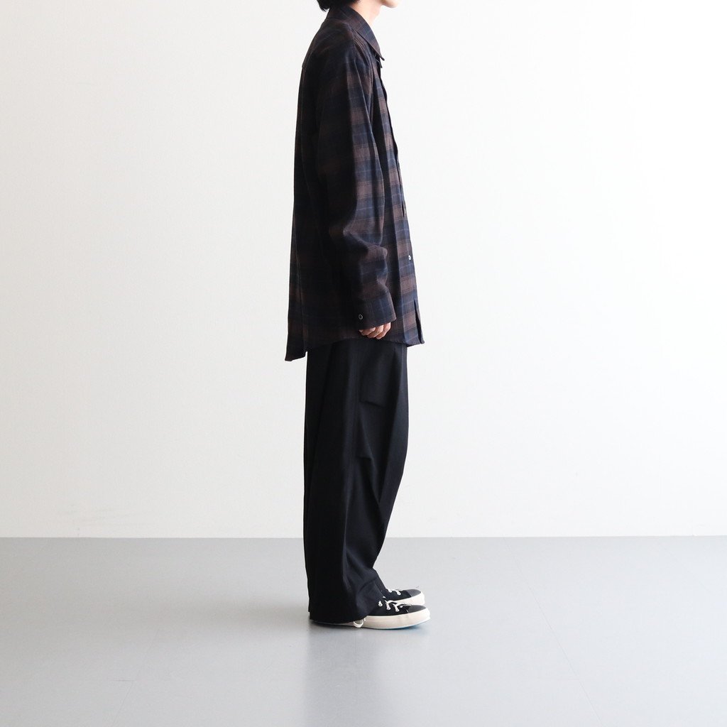 OVERSIZED COTTON FLANNEL SHIRT #DARK NAVY CHECK [ST.467] _ stein