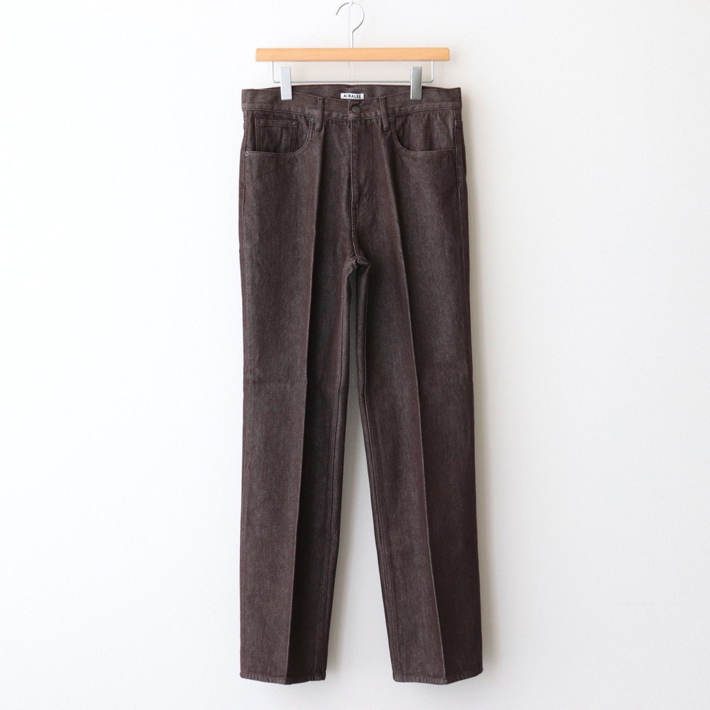 HARD TWIST DENIM 5P PANTS #BROWN [A00P01DM] _ AURALEE | オーラリー