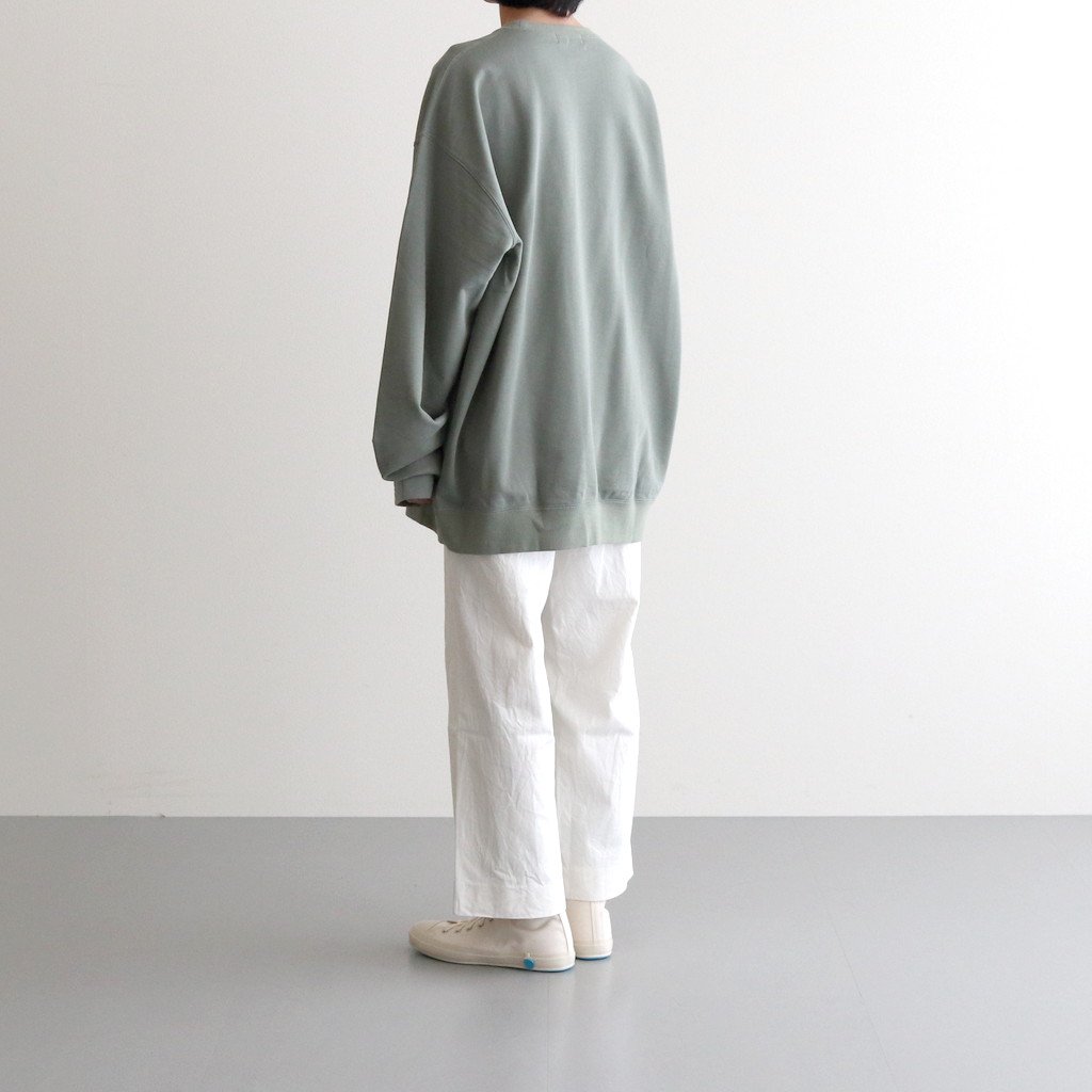 Graphpaper / COMPACT TERRY ROLL UP SLEEVE CREW NECK L.GREEN