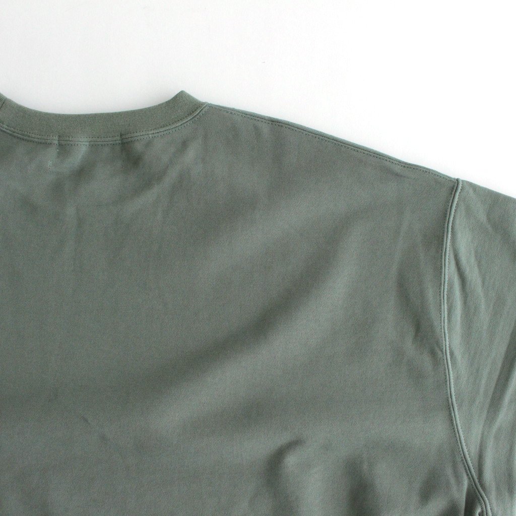 Graphpaper / COMPACT TERRY ROLL UP SLEEVE CREW NECK L.GREEN