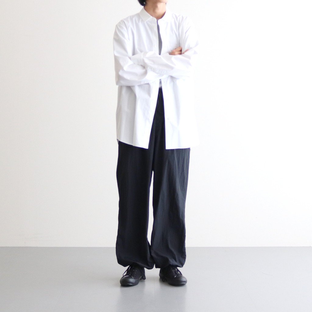 ATON / HAND DYE NYLON OVER PANTS BLACK