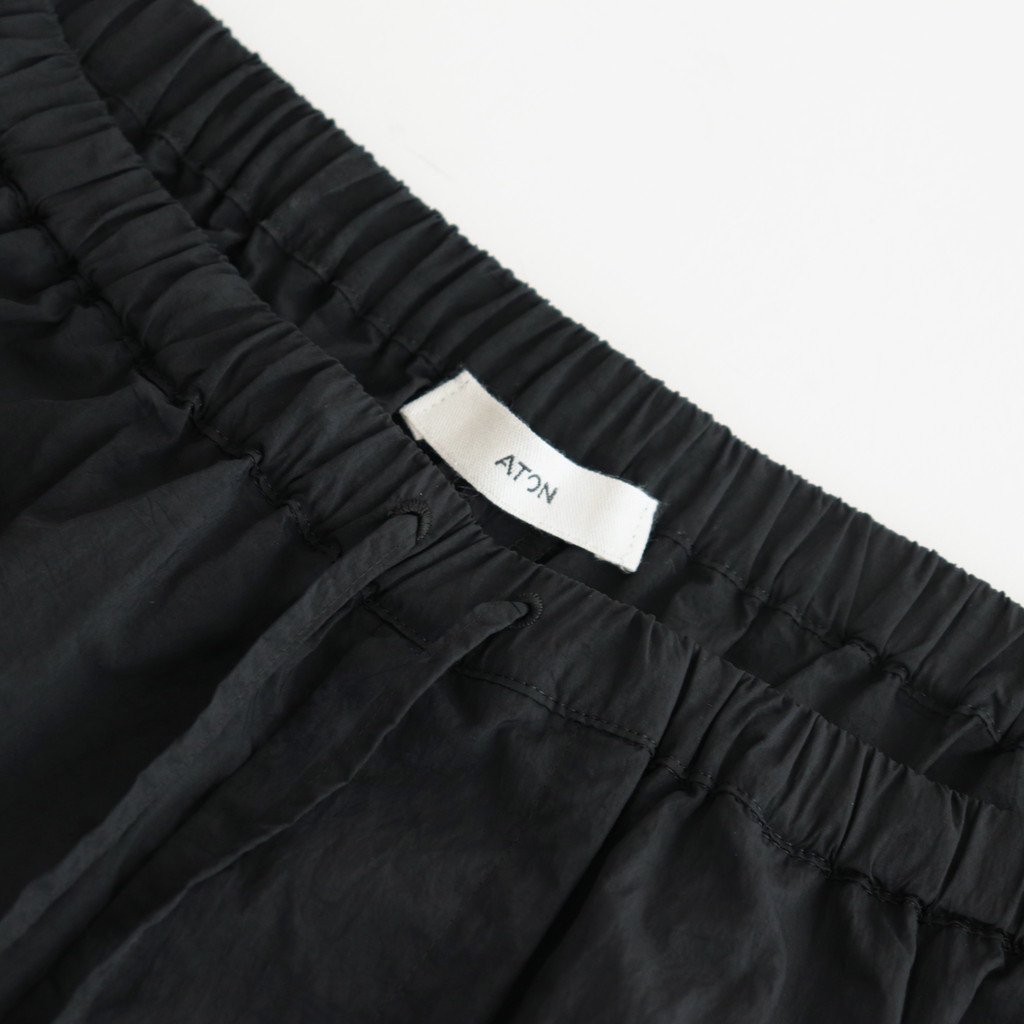 ATON / HAND DYE NYLON OVER PANTS BLACK