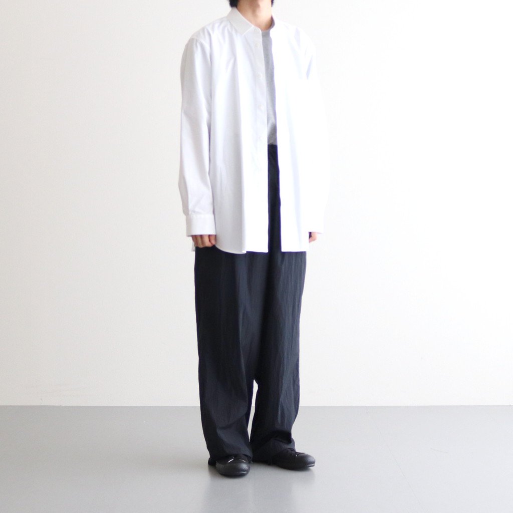 ATON / HAND DYE NYLON OVER PANTS BLACK