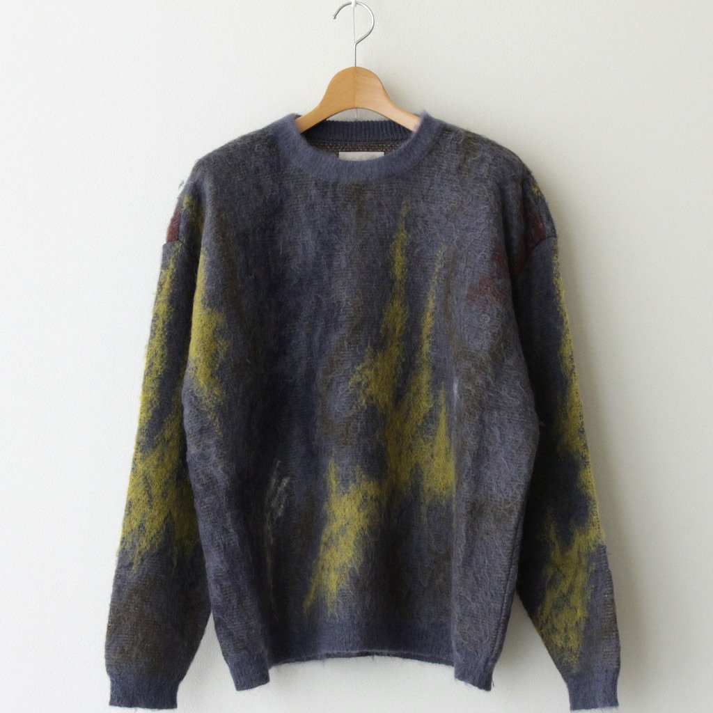 YOKE STILL JACQUARD CREWNECK DUSTY BLUE | hmgrocerant.com