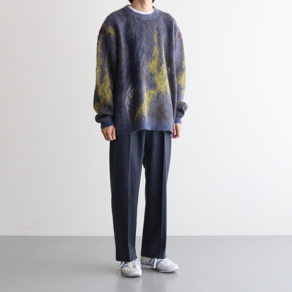 YOKE / STILL JACQUARD CREWNECK DUSTY BLUE