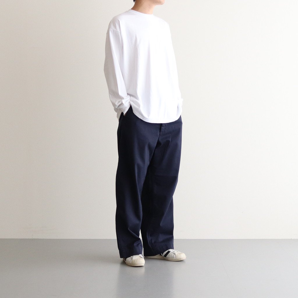 超可爱の グラフペーパー Suvin chino oversized チノパン ネイビー