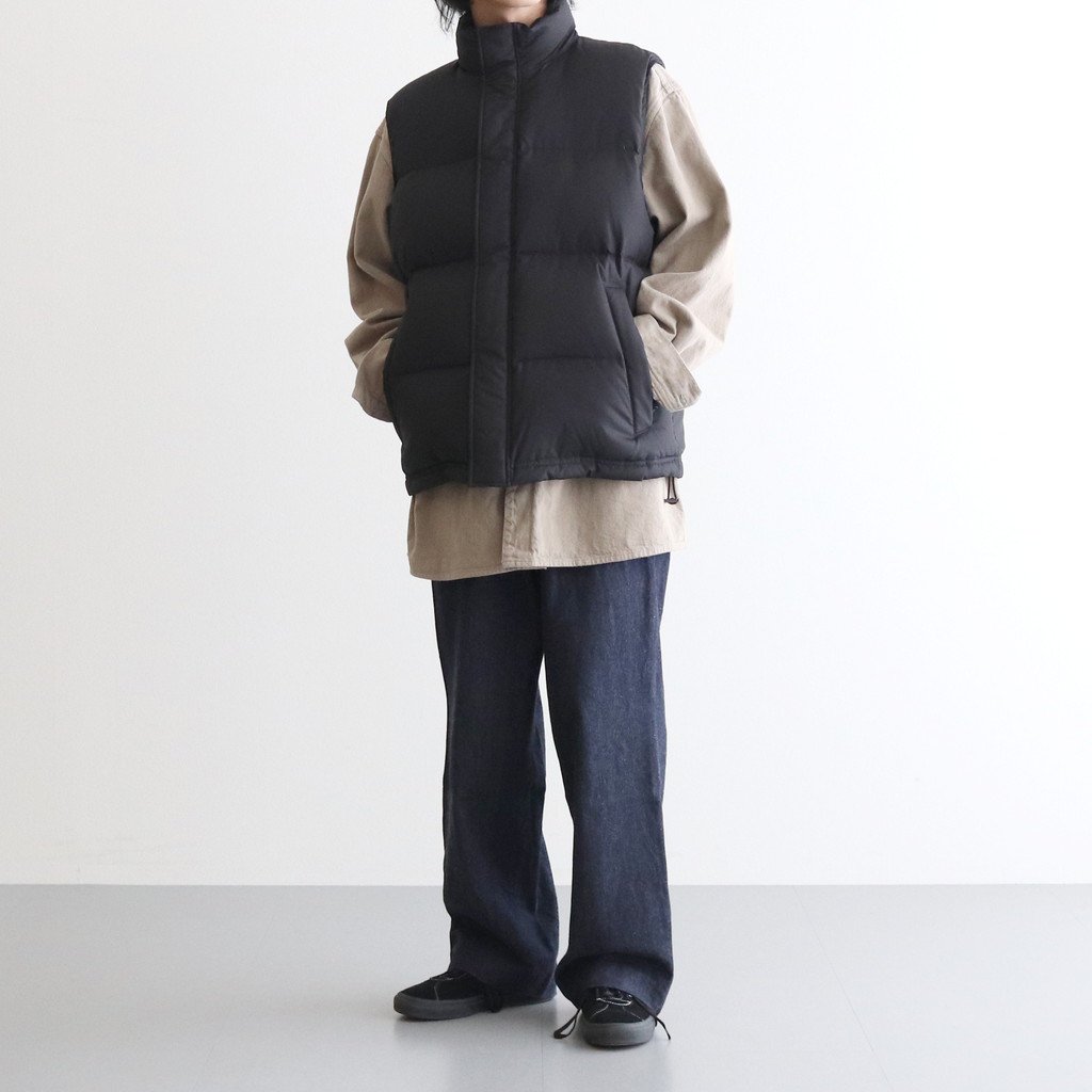 SUVIN HIGH COUNT CLOTH DOWN VEST #BLACK [A22AV01SV] _ AURALEE