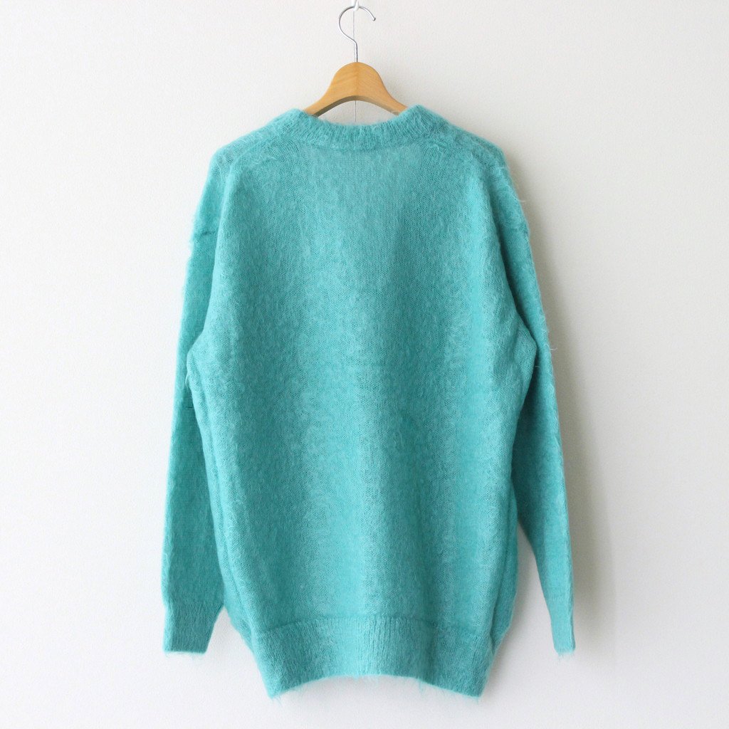 BRUSHED SUPER KID MOHAIR KNIT LONG CARDIGAN #BLUE [A22AC03KM] _