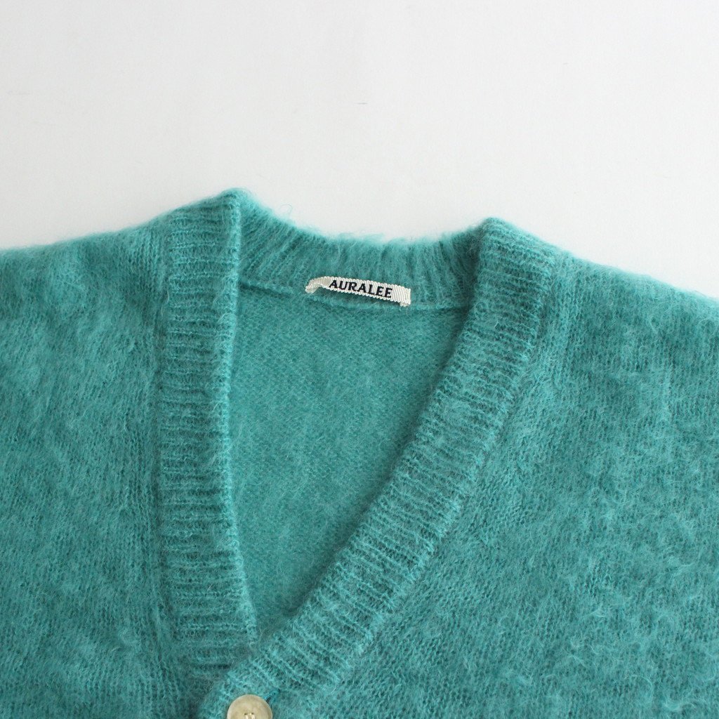 BRUSHED SUPER KID MOHAIR KNIT LONG CARDIGAN #BLUE [A22AC03KM] _