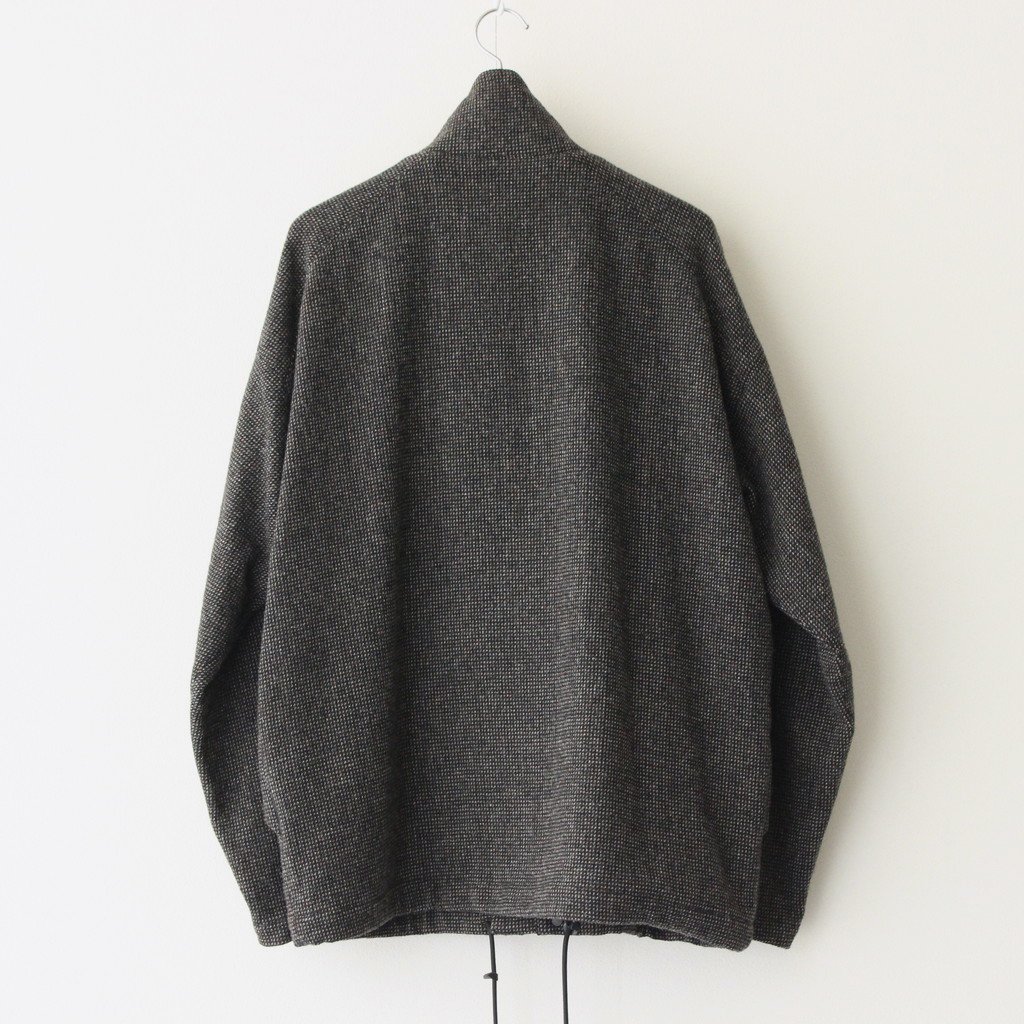 WOOL HAIRLINE LIGHT TWEED ZIP BLOUSON #TOP CHARCOAL [A22AB01DT] _