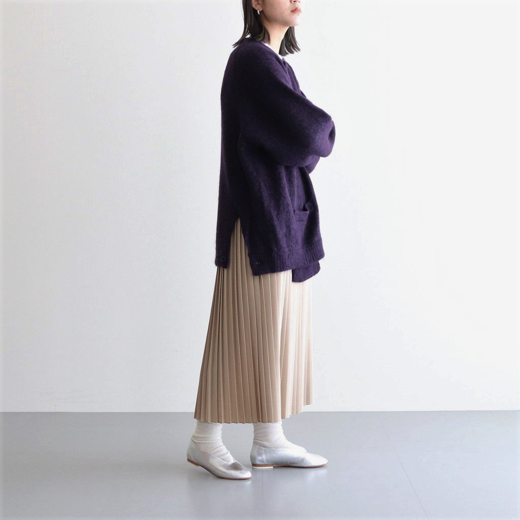 KID MOHAIR CARDIGAN #DARK PURPLE [ST.445] _ stein | シュタイン