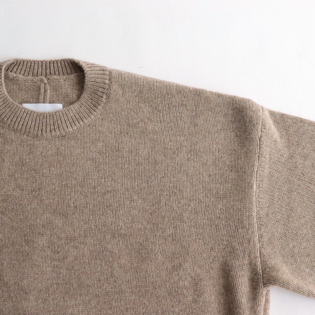 stein / EX FINE LAMBS CREW NECK KNIT LS BEIGE