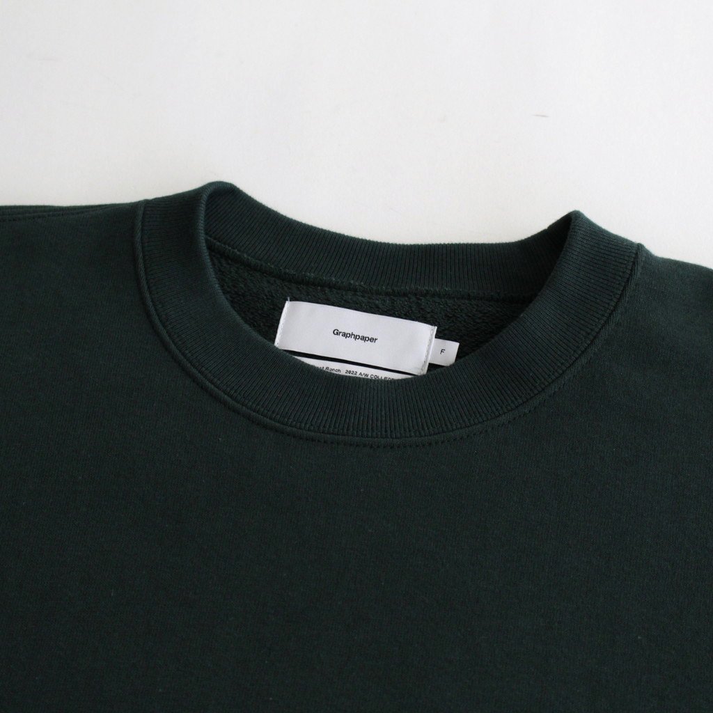 LOOPWHEELER FOR GRAPHPAPER CLASSIC CREW NECK SWEAT #D.GREEN [GU223