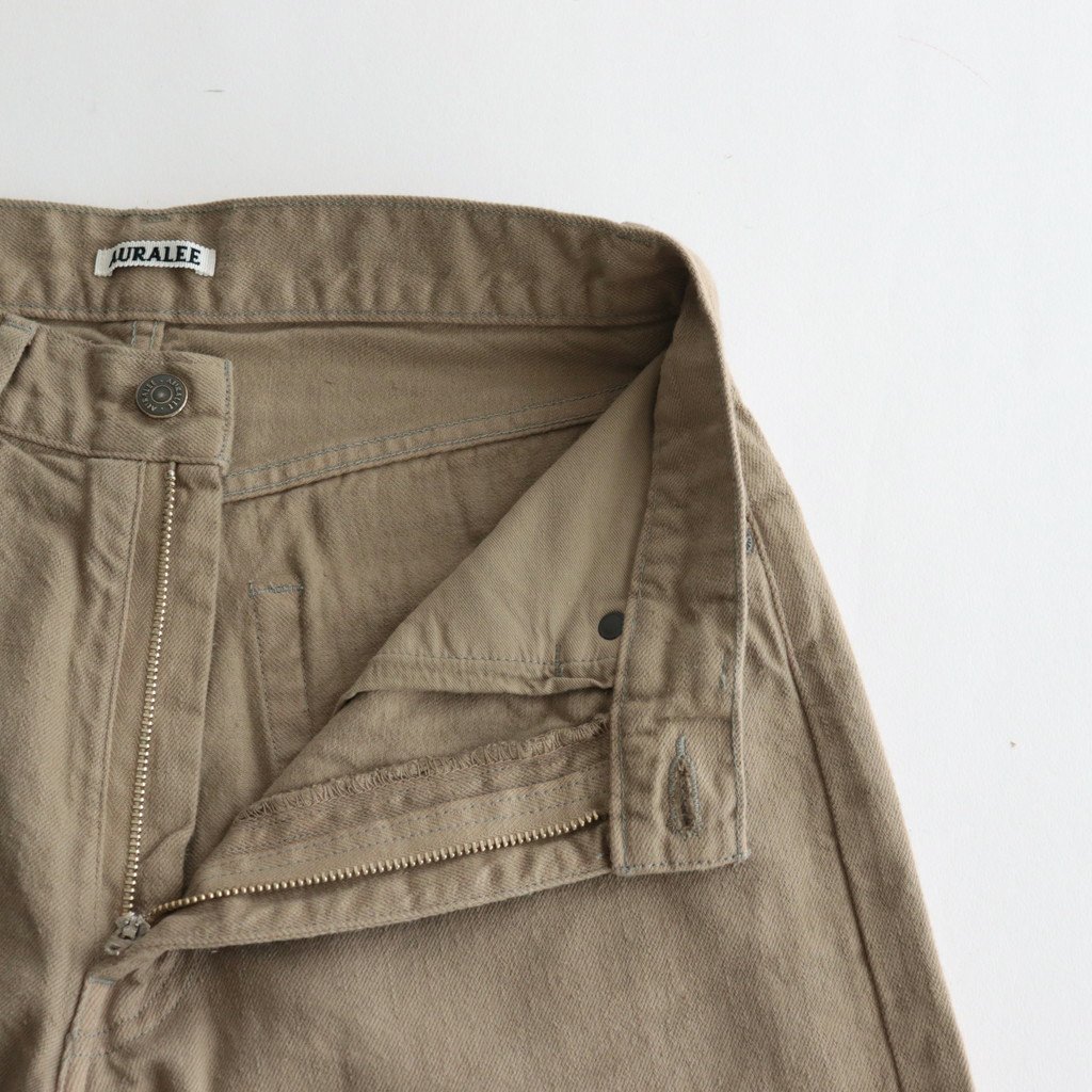 AURALEE / BOTANICAL DYED SELVEDGE DENIM PANTS NATURAL BROWN