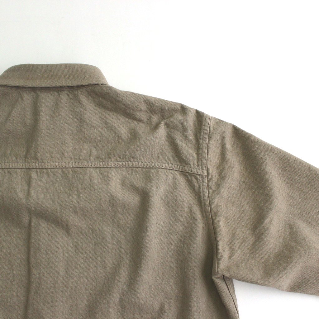 AURALEE BOTANICAL DYED SELVEDGE DENIM SHIRTS BLOUSON NATURAL BROWN