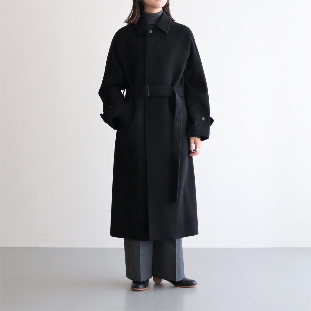 AURALEE / CASHMERE WOOL MOSSER SOUTIEN COLLAR COAT BLACK