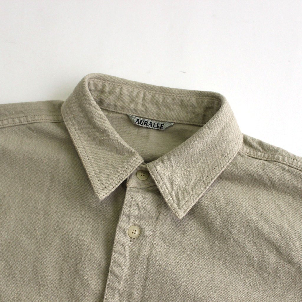 AURALEE / BOTANICAL DYED SELVEDGE DENIM SHIRTS BLOUSON NATURAL GREEN