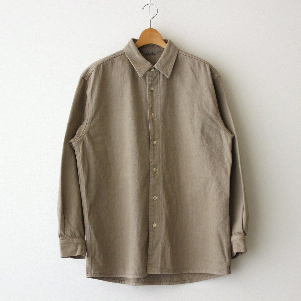 AURALEE / BOTANICAL DYED SELVEDGE DENIM SHIRTS BLOUSON NATURAL BROWN