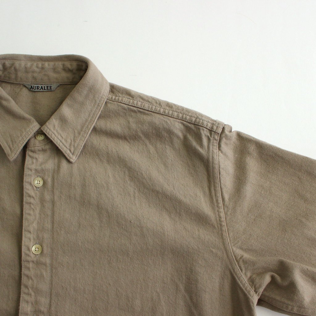 AURALEE BOTANICAL DYED SELVEDGE DENIM SHIRTS BLOUSON NATURAL BROWN