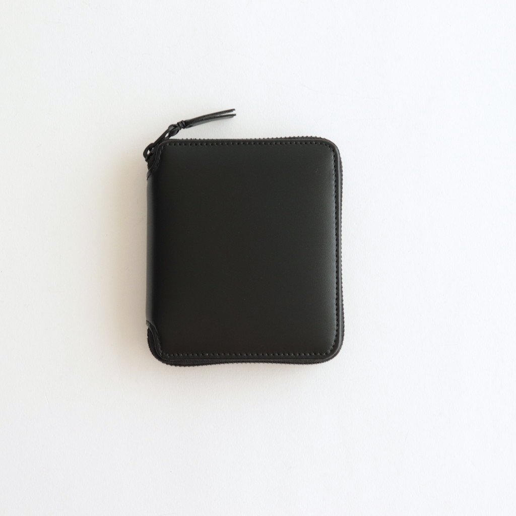 Wallet COMME des GARCONS / 二つ折りZIP財布 - VERY BLACK LEATHER LINE B BLACK /  VERY BLACK