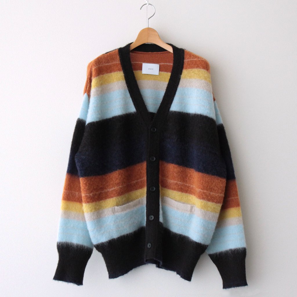 stein / COLOR COMBINATION MOHAIR CARDIGAN MULTI STRIPES