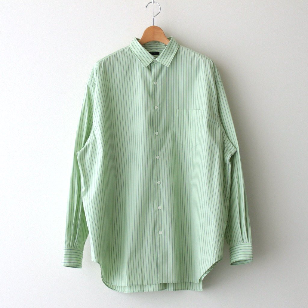 LENO / STANDARD SHIRT STRIPE GREEN