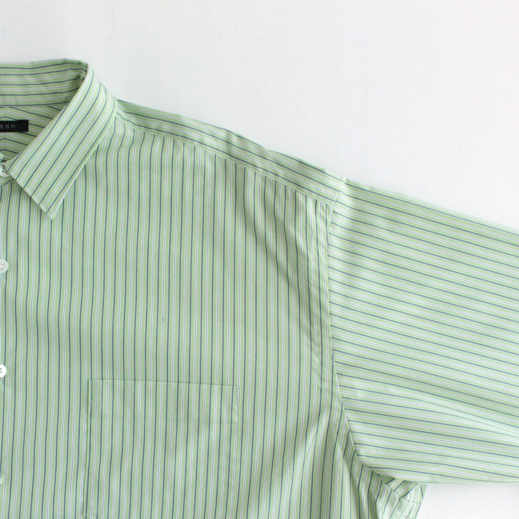 LENO / STANDARD SHIRT STRIPE GREEN