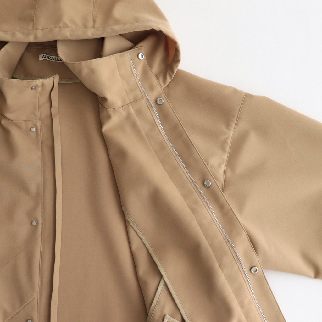 WOOL MAX CANVAS HOODED BLOUSON #LIGHT BEIGE [A23SB02WC] _ AURALEE