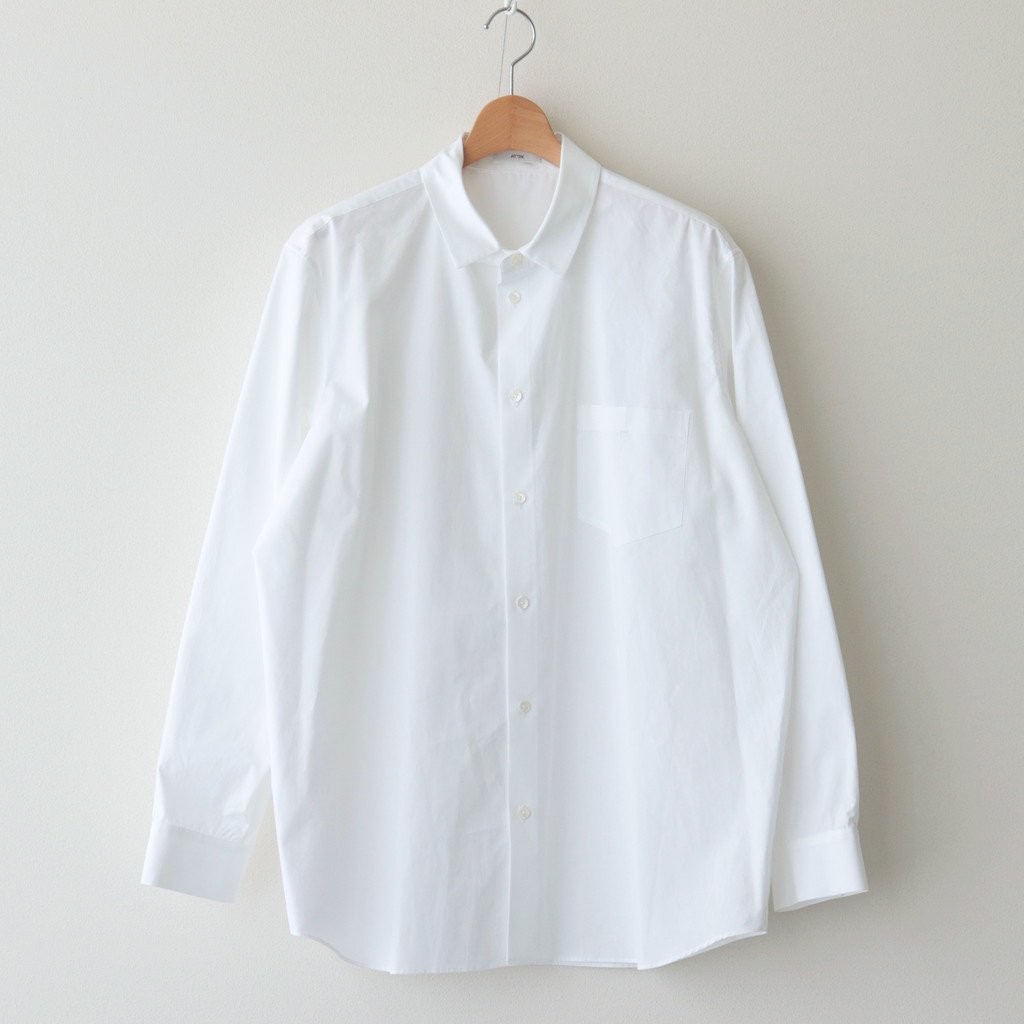 ATON / SUVIN BROAD STANDARD SHIRT WHITE