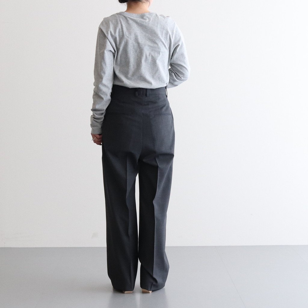 AURALEE / SUPER FINE TROPICAL WOOL SLACKS TOP CHARCOAL