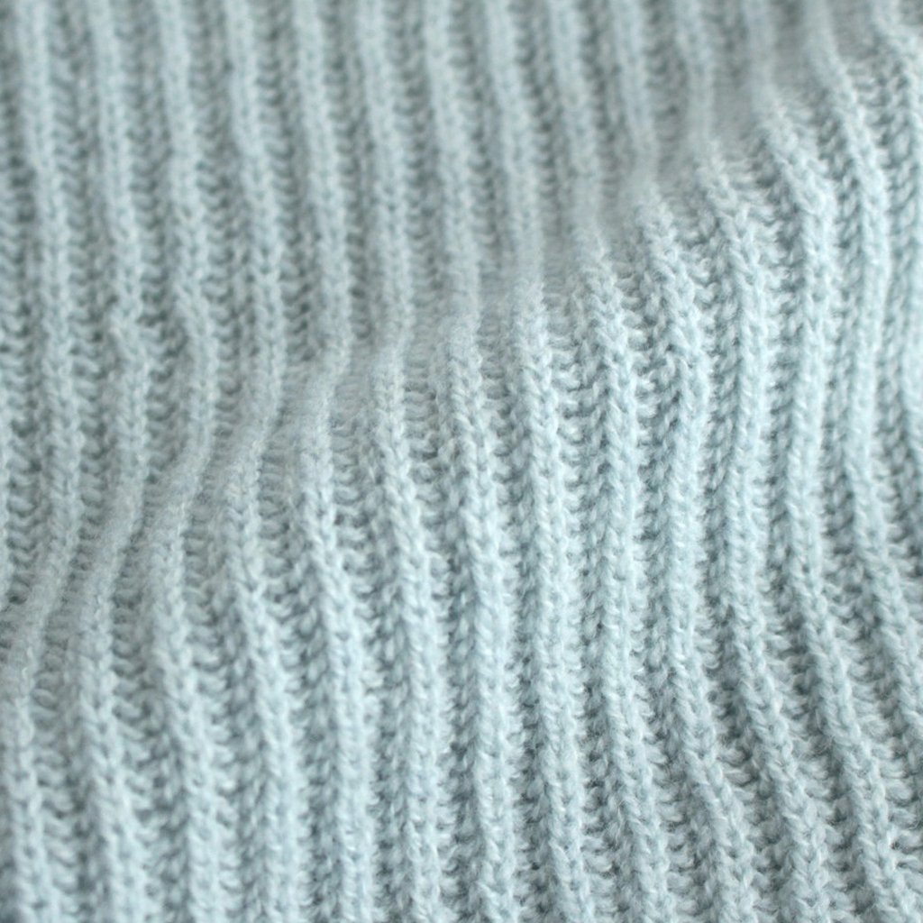 AURALEE / HARD TWIST WOOL RIB KNIT BOAT NECK P/O LIGHT BLUE