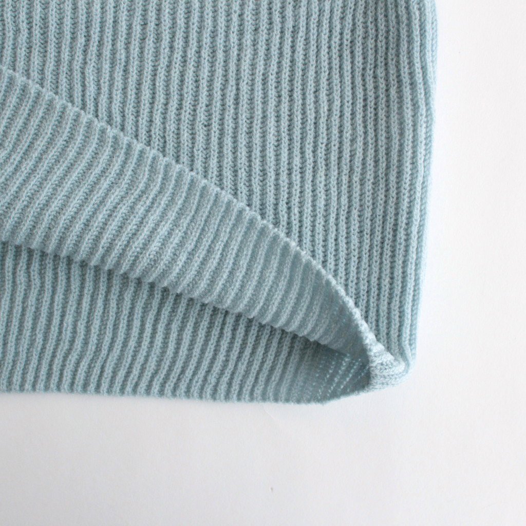 HARD TWIST WOOL RIB KNIT BOAT NECK P/O #LIGHT BLUE [A23SP01FK] _