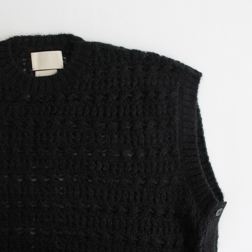 MOHAIR SILK MESH KNIT VEST #BLACK [YK23SS0490S] _ YOKE | ヨーク