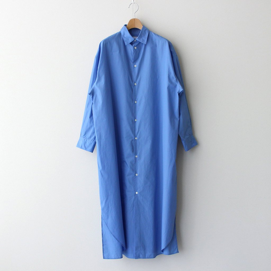 Graphpaper / BROAD REGULAR COLLAR OVERSIZED SHIRT DRESS BLUE