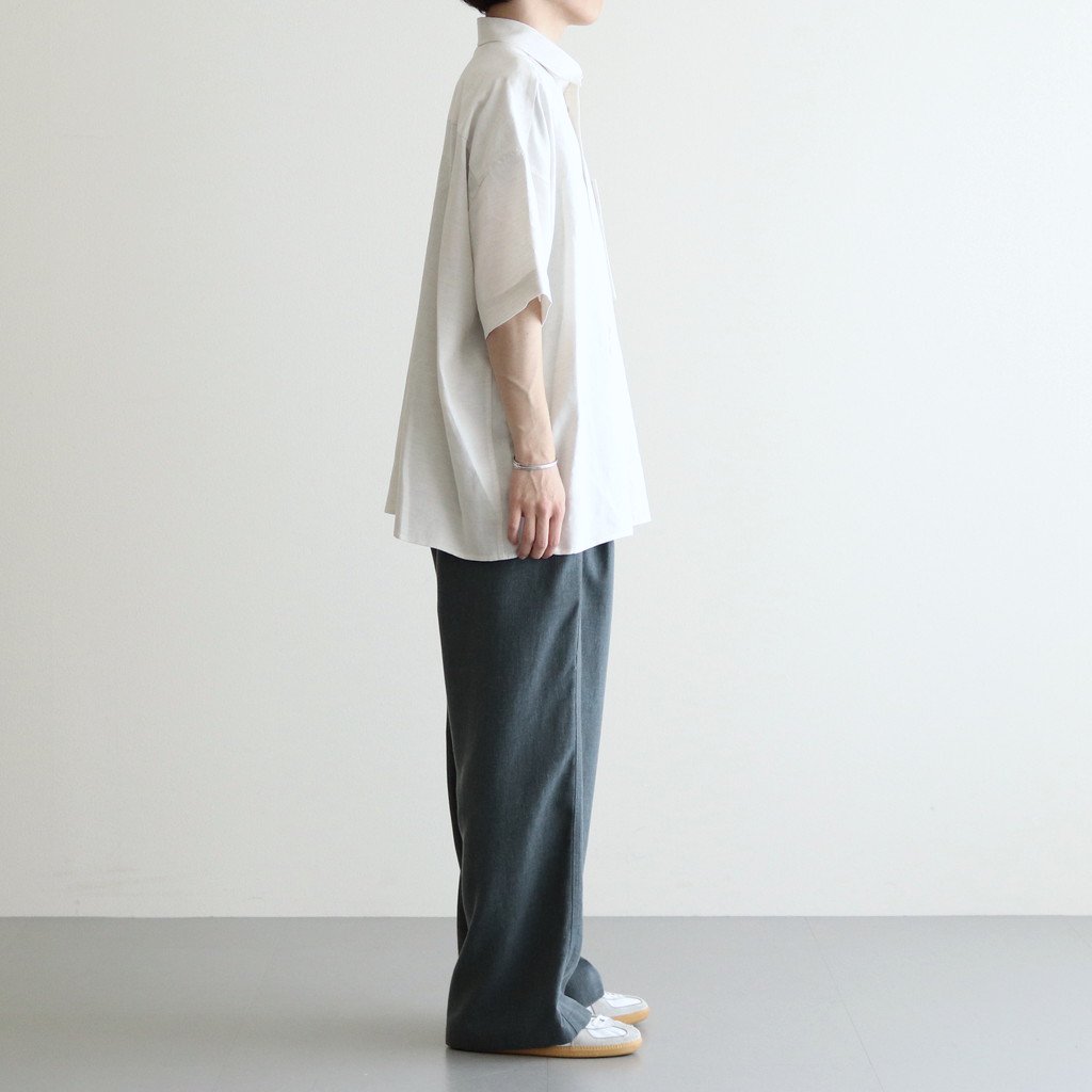 LINEN CUPRO BAGGY PANTS #DARK SLATE [GM231-40069] _ Graphpaper