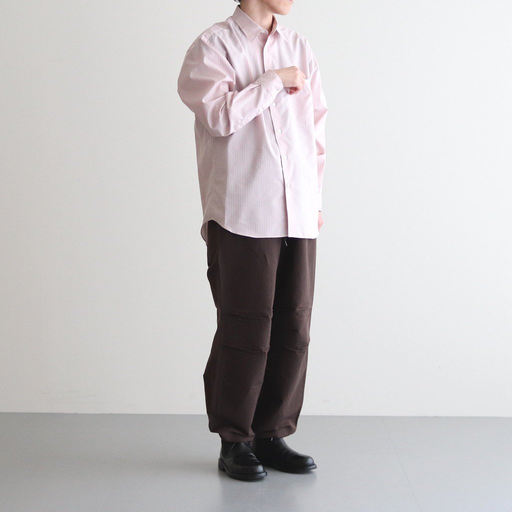 オーラリー新品紙タグ付き☆FINX POLYESTER STRIPE SHIRT