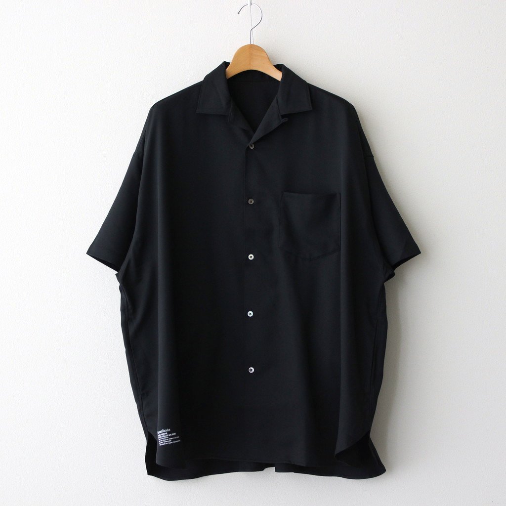 COOLFIBER OPEN COLLAR S/S SHIRT #BLACK [FSW-23-SH_110] _