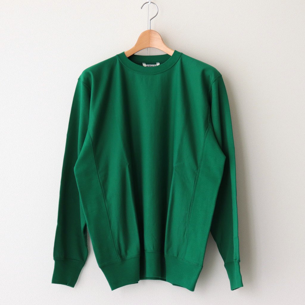 AURALEE / ELASTIC HIGH GAUGE SWEAT P/O GREEN