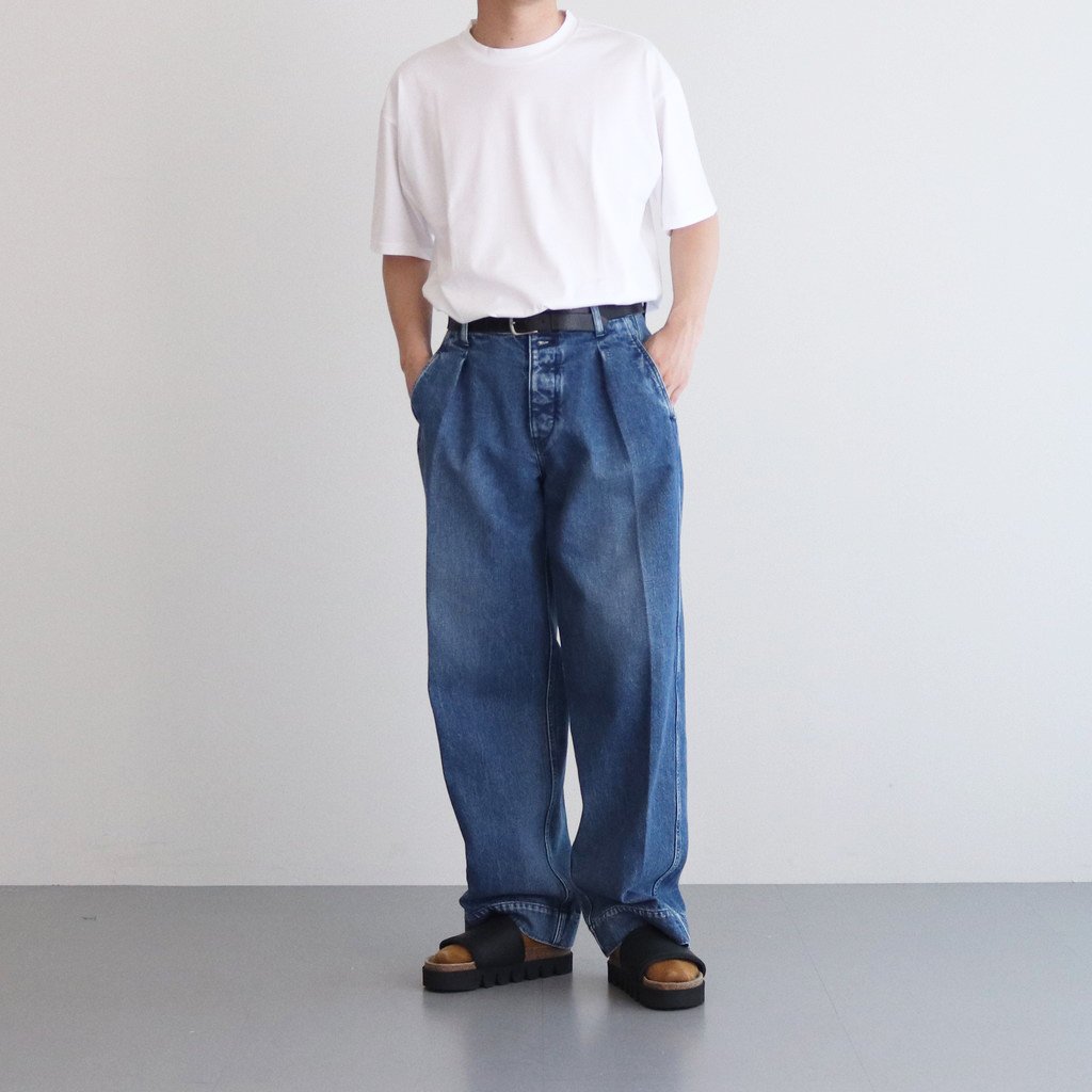 THE WIDE JEAN TROUSERS #VINTAGE BLUE [ST-108] _ TANAKA | タナカ