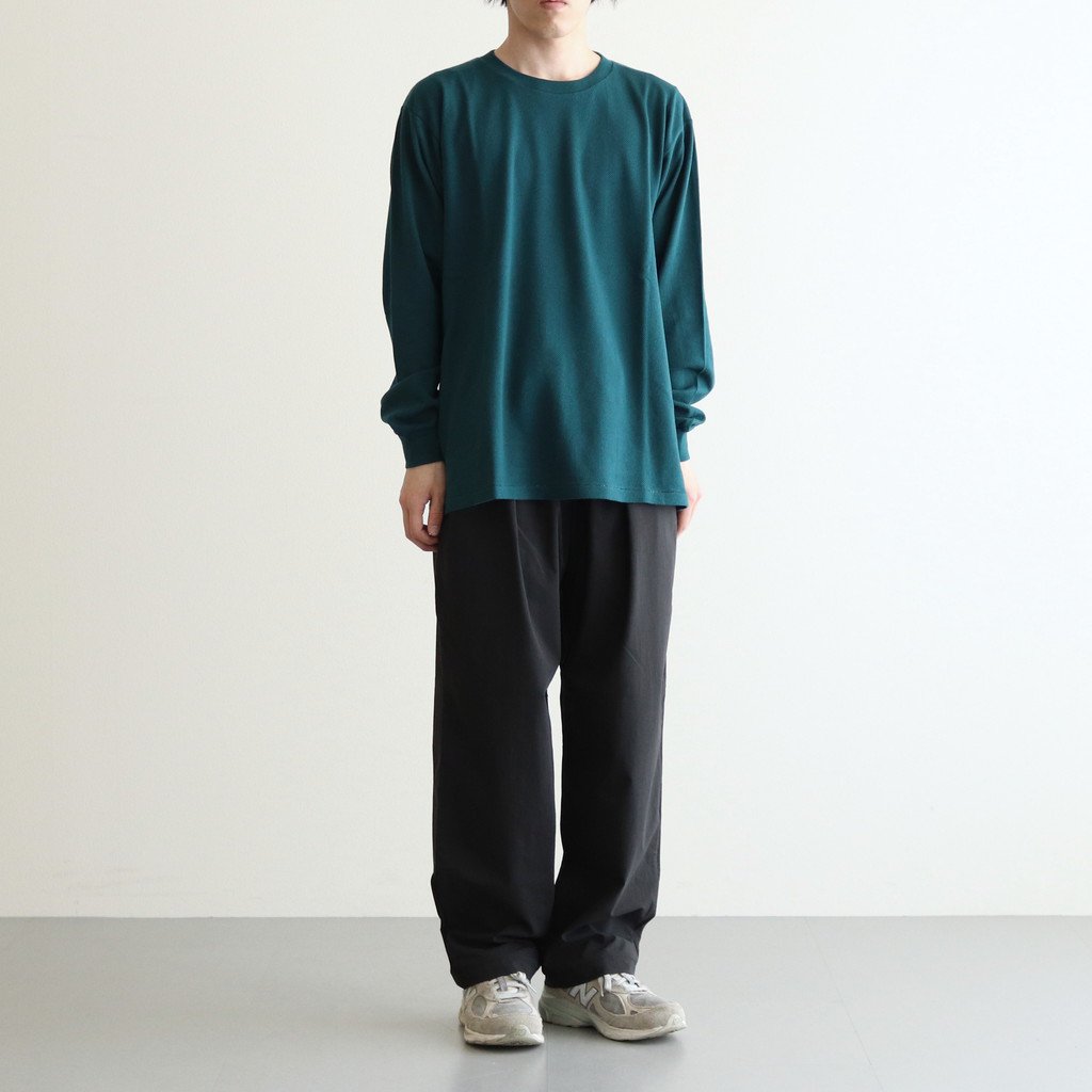 23ss AURALEE COTTON MESH TEE #DARK GREEN-eastgate.mk