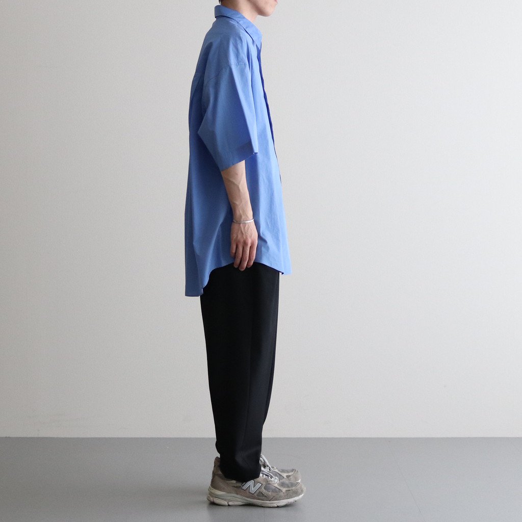 Graphpaper / BROAD S/S OVERSIZED REGULAR COLLAR SHIRT BLUE