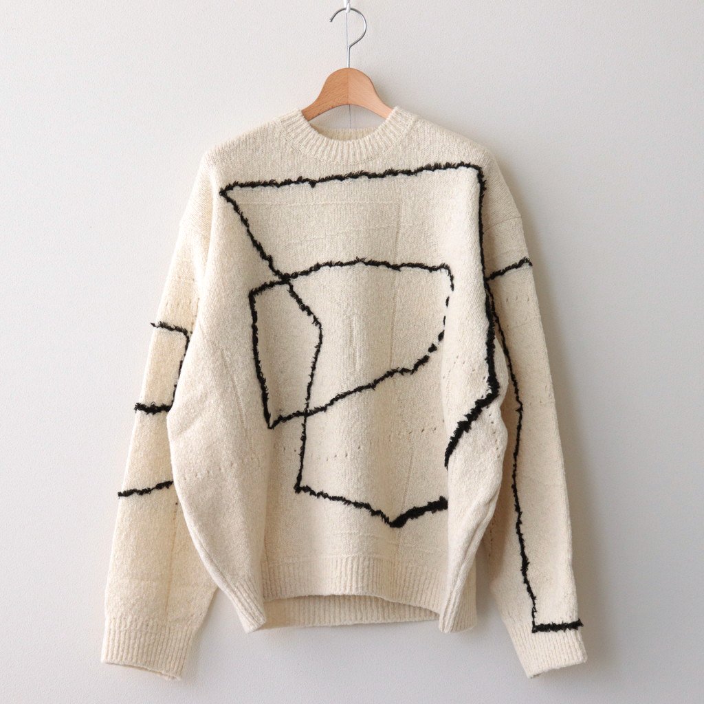 Yoke Continuous Line Embroidery Sweater | www.carmenundmelanie.at