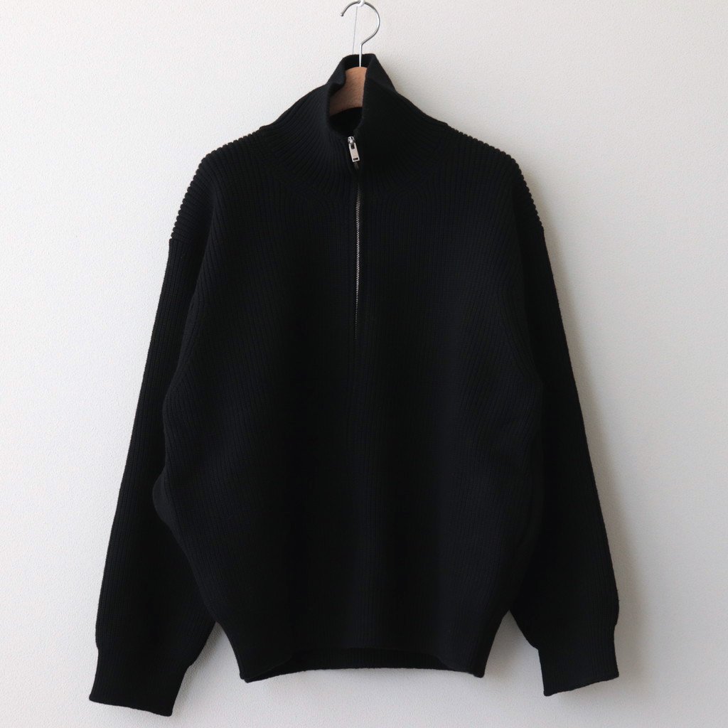 見事な創造力 yoke 3/4 FRONT ZIP HIGHNECK RIB SWEATER - トップス