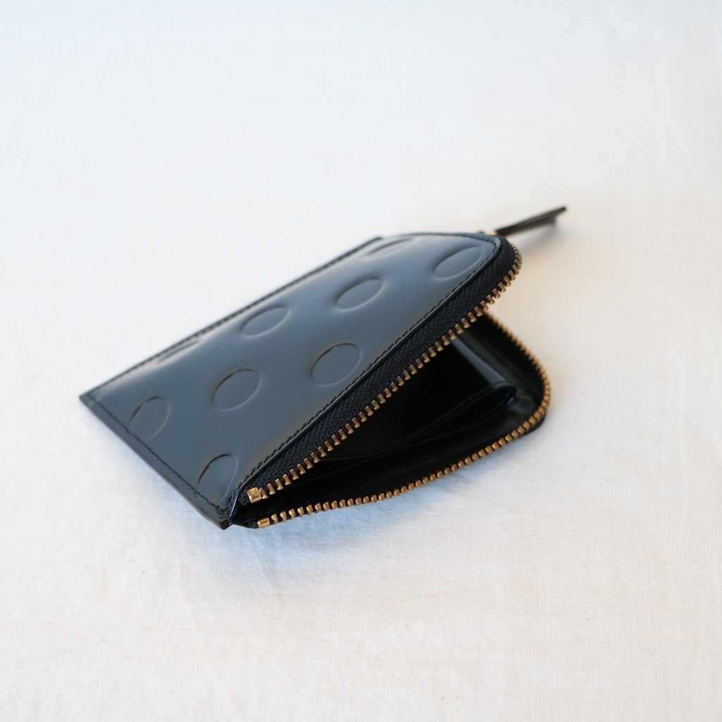 Wallet COMME des GARCONS / L字型ZIP財布 SA3100NE BLACK/POLKA DOTS EMBOSSED