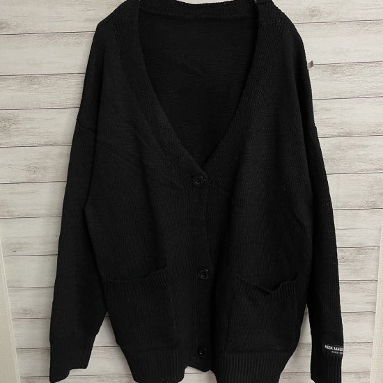 韓国 メンズ ニット カーディガン セーター オーバーサイズ 学生 ブラック - ナックルメロン