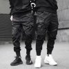 韓国ファッション サイドポケット カーゴパンツ ストリート 黒 